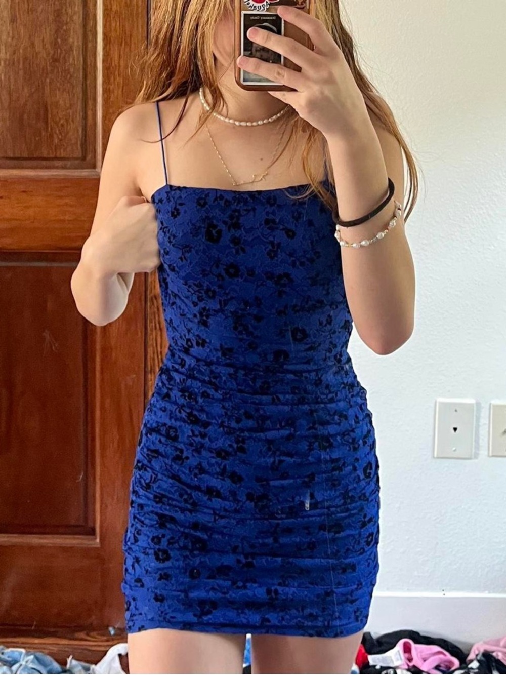 NWT City Vibe Ruched Bodycon Royal Blue mini dress
